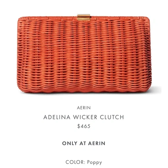 Aerin Vibrant Orange Woven Clutch - Picture 6 of 6